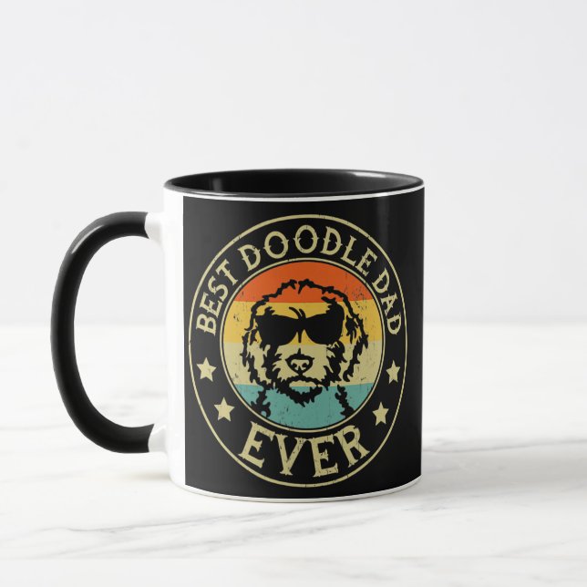 Goldendoodle Dog Vintage Best Doodle Dad Ever Mug (Left)