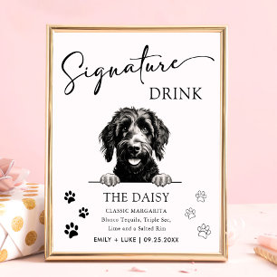 Goldendoodle Dog Wedding Signature Drink Sign