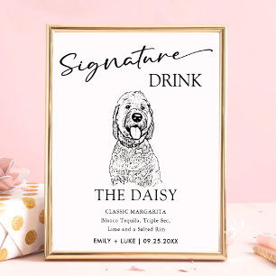 Goldendoodle Dog Wedding Signature Drink Sign