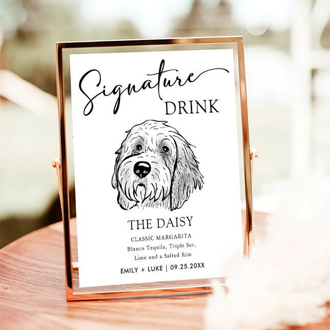 Goldendoodle Dog Wedding Signature Drink Sign (Creator Uploaded)