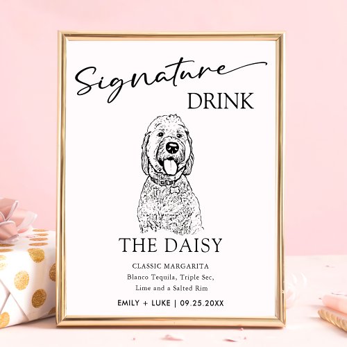 Goldendoodle Dog Wedding Signature Drink Sign