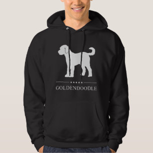 Goldendoodle Dog White Silhouette  Hoodie