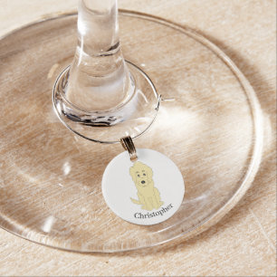 Goldendoodle Dog Wine Charm