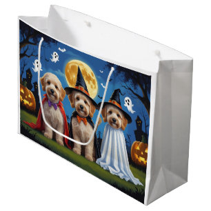 Goldendoodle Dogs Pumpkin Halloween Funny Large Gift Bag