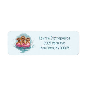 Goldendoodle Dogs Summer Pineapple Pool Float Label