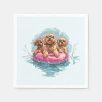Goldendoodle Dogs Summer Pineapple Pool Float