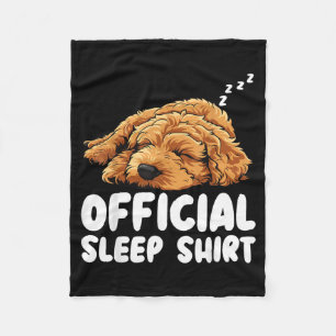 Goldendoodle Doodle Dog Sleeping Funny Sleep Fleece Blanket