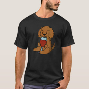 Goldendoodle Drinking Wine Dog T-Shirt