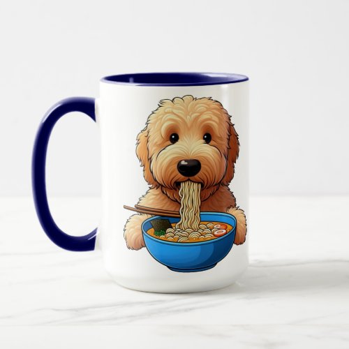 Goldendoodle Eating Ramen Mug