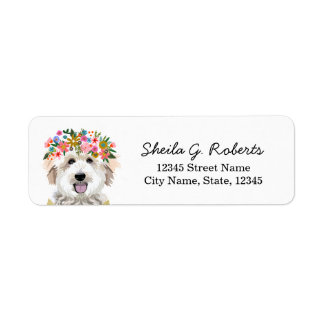 GoldenDoodle Flower Crown Label
