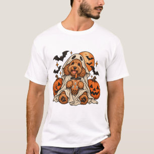 Goldendoodle Ghost Boba Cute Halloween Dog Humor T-Shirt
