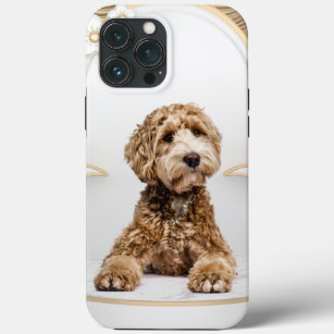 Goldendoodle Golden Background Photo Collage iPhone 13 Pro Max Case