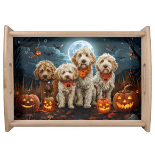 Goldendoodle Halloween Spooky  Serving Tray