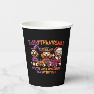 Goldendoodle Halloween Thanksgiving Christmas Clas Paper Cups