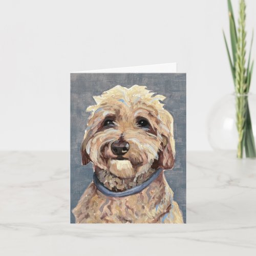 Goldendoodle Hand_Painted on Canvas Note Card