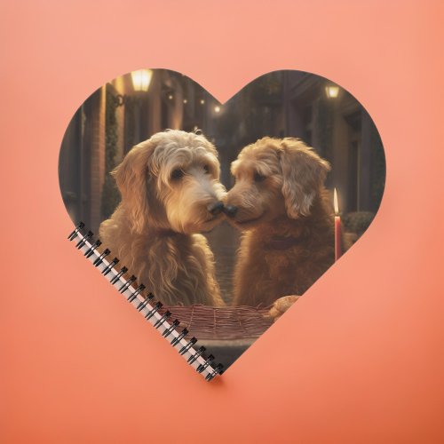 Goldendoodle Heart Shaped Notebook