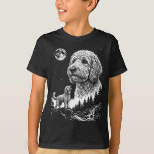 Goldendoodle howling to the moon vintage funny dog T-Shirt