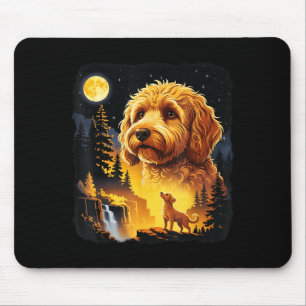 Goldendoodle Howling To The Moon Vintage Funny Gol Mouse Pad
