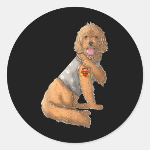 Goldendoodle I Love Mom Tattoo Dog Funny Mothers D Classic Round Sticker