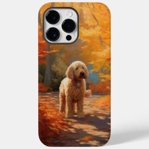 Goldendoodle in Autumn Leaves Fall Inspire  Case_Mate iPhone 14 Pro Max Case