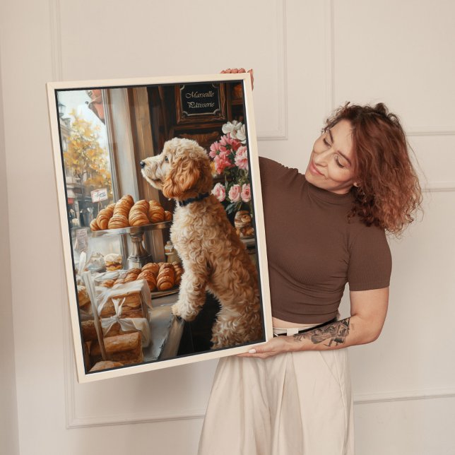 Goldendoodle in French Bakery Art Canvas Print (Creator Uploaded)