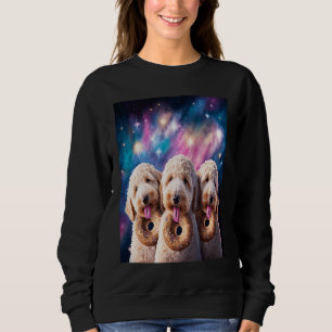 Goldendoodle In Space With Donuts Cute Doodle Boys Sweatshirt