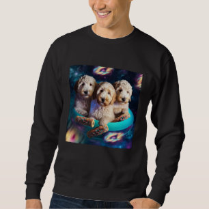 Goldendoodle In Space With Donuts Cute Doodle Boys Sweatshirt
