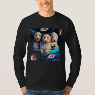 Goldendoodle In Space With Donuts Cute Doodle Boys T-Shirt