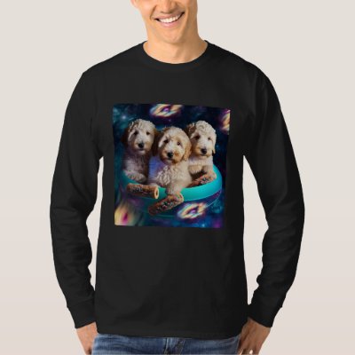 Goldendoodle In Space With Donuts Cute Doodle Boys T-Shirt