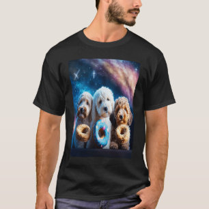 Goldendoodle In Space With Donuts Cute Doodle Boys T-Shirt