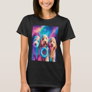 Goldendoodle In Space With Donuts Cute Doodle Boys T-Shirt