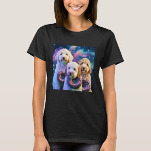 Goldendoodle In Space With Donuts Cute Doodle Boys T-Shirt