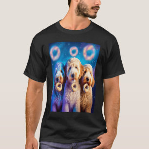 Goldendoodle In Space With Donuts Cute Doodle Boys T-Shirt