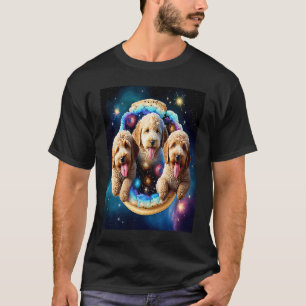 Goldendoodle In Space With Donuts Cute Doodle Boys T-Shirt