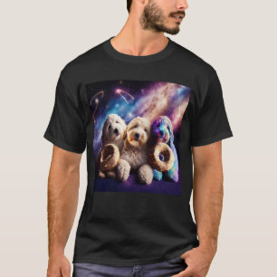 Goldendoodle In Space With Donuts Cute Doodle Boys T-Shirt