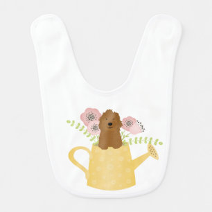 Goldendoodle In Watering Can Baby Bib