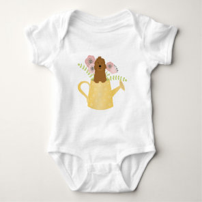 Goldendoodle In Watering Can Baby Bodysuit