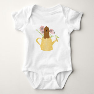 Goldendoodle In Watering Can Baby Bodysuit