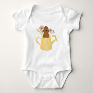 Goldendoodle In Watering Can Baby Bodysuit