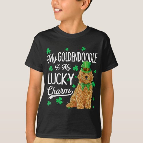 Goldendoodle Is My Lucky Charm St Patricks Day Dog T_Shirt