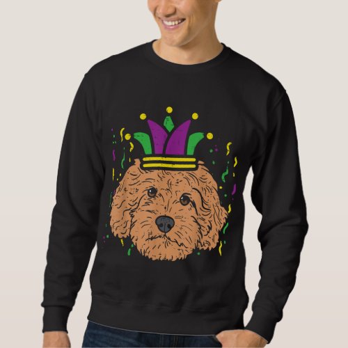 Goldendoodle Jester Hat Cute Mardi Gras Dog Lover  Sweatshirt