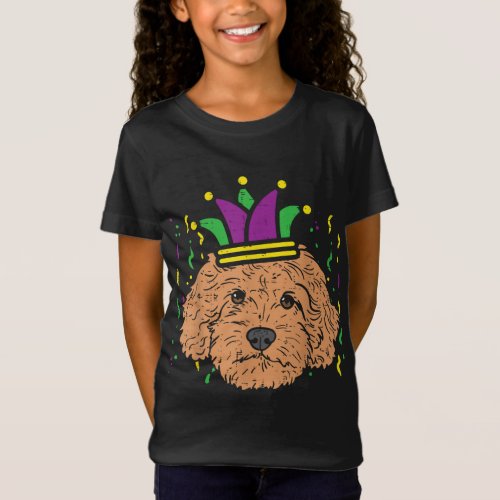 Goldendoodle Jester Hat Cute Mardi Gras Dog Lover  T_Shirt