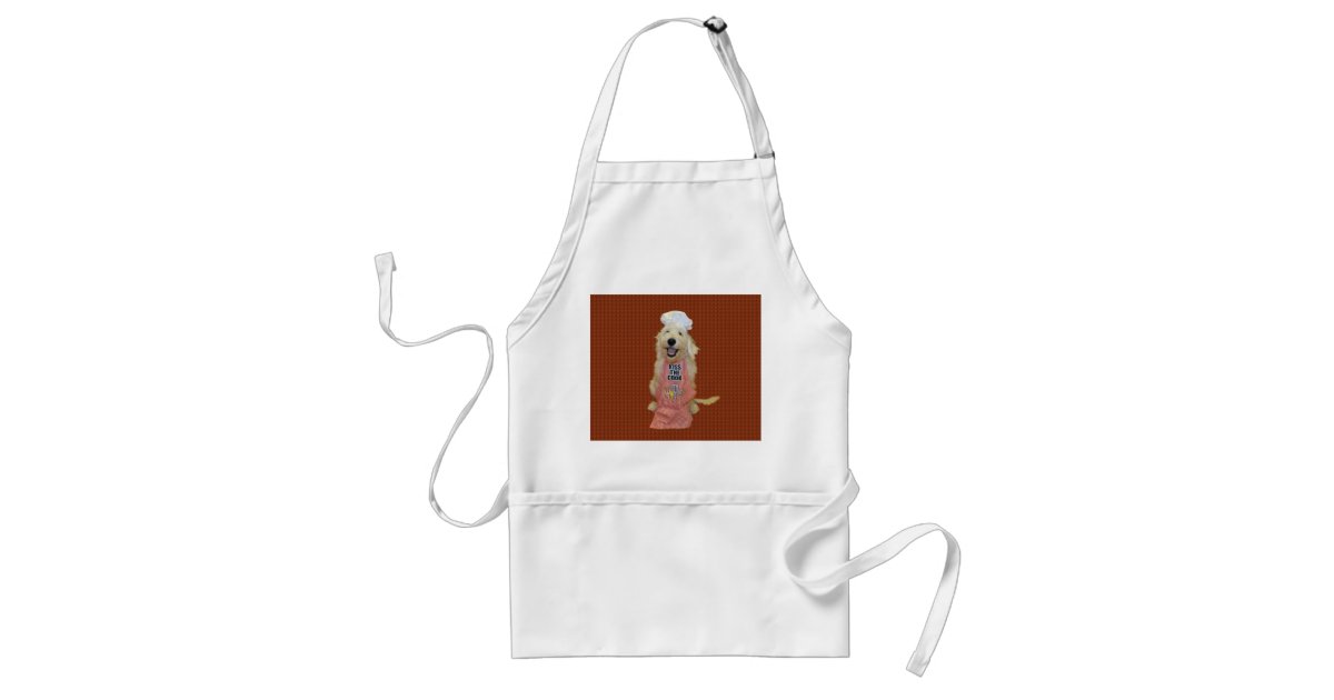 Goldendoodle Kiss the Cook apron Zazzle