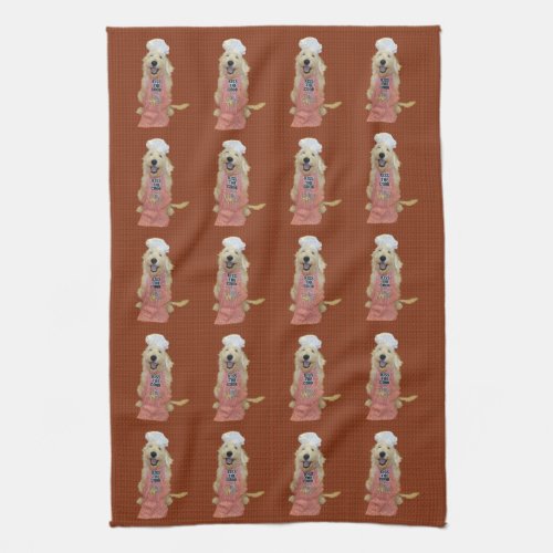 Goldendoodle Kiss the Cook kitchen towel