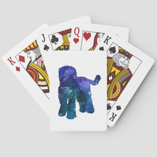 Goldendoodle Labradoodle Art Silhouette Poker Cards (Back)