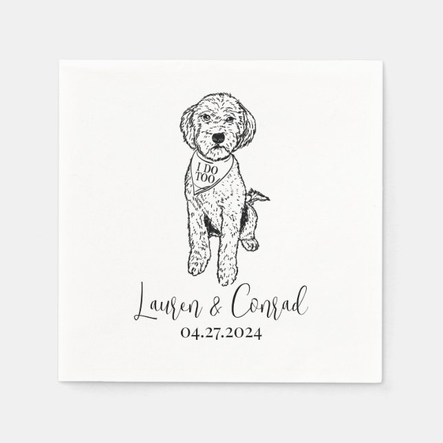 Goldendoodle Labradoodle Custom.Napkin Dog Wedding Napkins (Front)