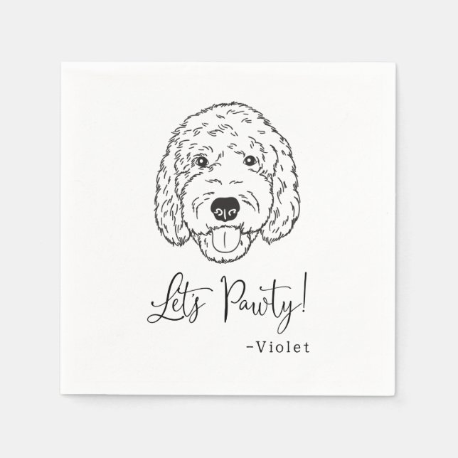 Goldendoodle Labradoodle Custom.Napkin Dog Wedding Napkins (Front)
