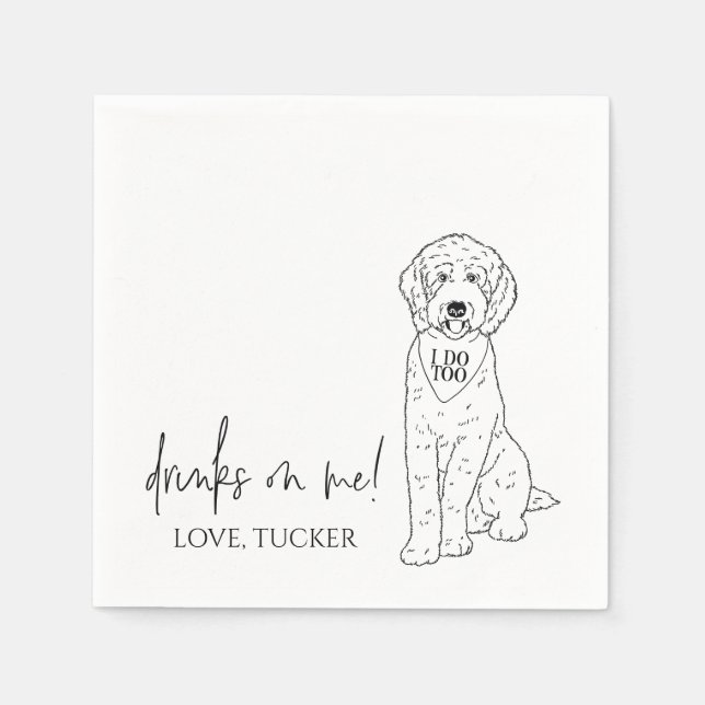 Goldendoodle Labradoodle Custom.Napkin Dog Wedding Napkins (Front)