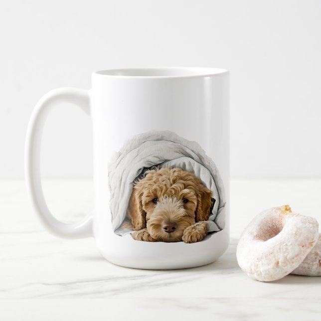Goldendoodle Labradoodle Dog Mom Coffee Tea Doodle Coffee Mug (With Donut)