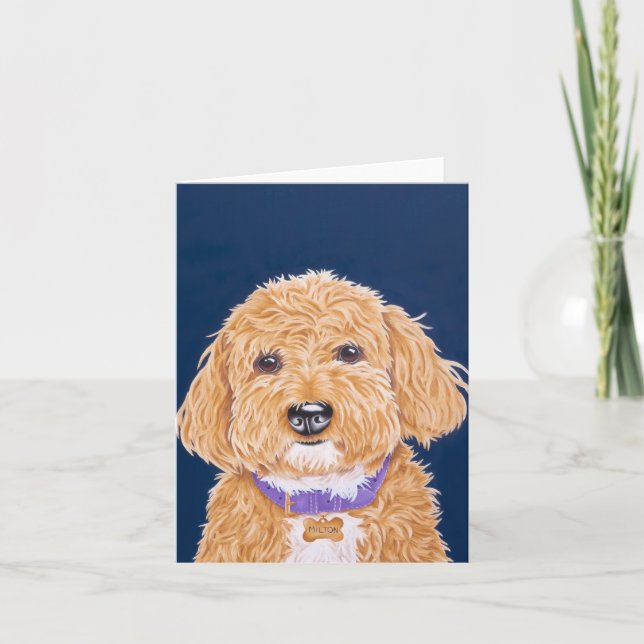 Goldendoodle Letterpress Thank You Card (Front)
